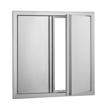 Puerta de acceso para Barbacoa-Duoku-Puerta Doble Empotrada en Acero Inoxidable 610 x 610 mm-Cocina Exterior e Isla de Barbacoa