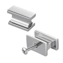 Botões de móveis - DUOKU - Modelo 2891 - Retangular - Liga de zinco - Acabamento cromado