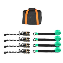 Kit di Fissaggio per Ruote-Duoku-Cinghie a Cricchetto per Pneumatici con Gancio Robusto-Capacità di Carico 1512 kg-Verde