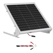 Solar-Ladegerät 20 W 12 V mit monokristallinen Zellen - Duoku - Integrierter MPPT-Controller - Halterung - IP65 wasserdicht - Geeignet für Autos