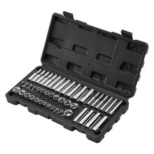 Set van 46 Dopsleutels-Duoku-Oefening van 6,4 mm-SAE en Metrisch-Diep en Standaard-Verchroomd CR-V Staal
