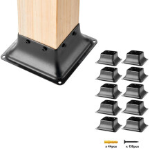 Base de Poteau - DUOKU - TTLZ-4in-10 - Acier Robuste - Revêtement en Poudre - 10 Supports