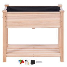 Jardinière - DUOKU - Rectangulaire - Bois de sapin - 33,9 x 18,1 x 30 pouces - 75 kg de capacité