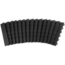 Kit de bordures femelles pour dalles de sol de garage - DUOKU - JQ-BHM - 15 pièces - PP antidérapant - Noir