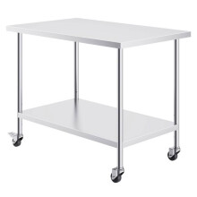 Table de Travail en Acier Inoxydable - DUOKU - HETG-30*48 - 4 Roues - Hauteur Réglable - Cuisine