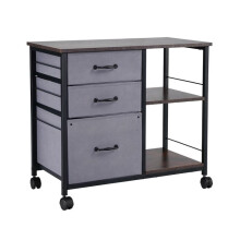 Armadio da Ufficio - DUOKU - C250029G-01 - 3 Cassetti in Tessuto - 2 Mensole Aperte - Metallo e Legno