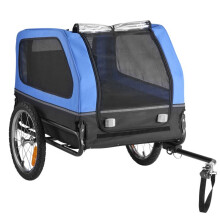 Remorque pour Chien - DUOKU - PTS21-C - Capacité 40 kg - Cadre Pliable - Roues Détachables