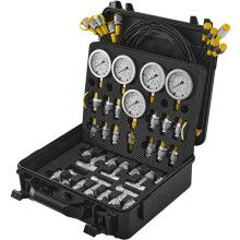 Kit de Prueba de Presión Hidráulica-Duoku-10/100/250/400/600 Bar-5 Manómetros-13 Conectores--Conjunto de Manómetros para Excavadora