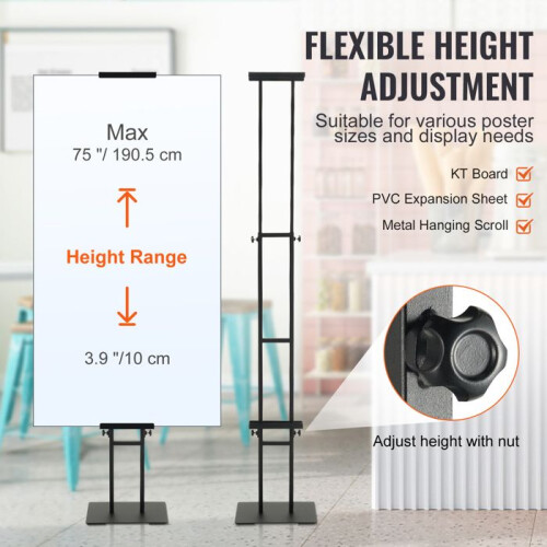 Support pour Affiche-Duoku-Réglable Jusqu'à 190,5 cm-Support de Panneau Double Face Robuste-Support de Bannière sur Pied 2