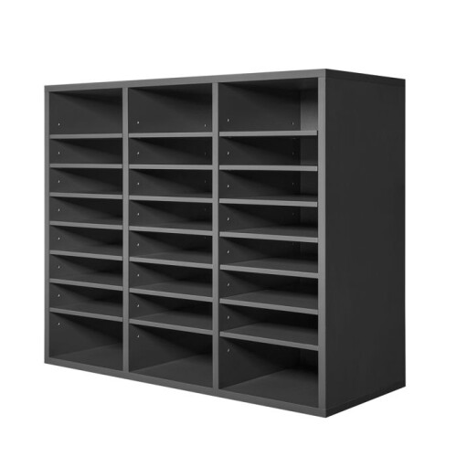 Organiseur de Documents - DUOKU - KLFC - 24 Compartiments - Étagères Réglables - MDF Gris
