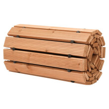 Houten Tuinpad-Duoku-2,4 m x 43 cm-Rechtdoorgaand en Antislip. Buitenterras van Ceder met Metalen Kabel