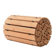Houten Tuinpad-Duoku-12 ft x 22 in-Rechtdoor en Antislip. Buitenterrass in Ceder met Stalen Kabel.