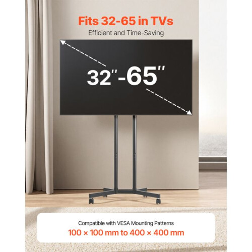 Suporte para TV com Rodas - DUOKU - Carrinho Móvel - 32 a 65 polegadas - Capacidade 40 kg - Preto 2