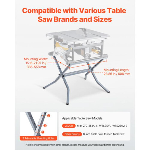 Support pliable pour scie circulaire à table - DUOKU - HS6804 - Capacité 158,8 kg - Acier au carbone - Pliable compact 2