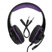 Surround Sound Gaming Headset, Støjreducerende Mikrofon med Flerfarvet LED-lys, 50MM Højttalere til PS4Xbox, Humaniseret Design til Lange Sessioner