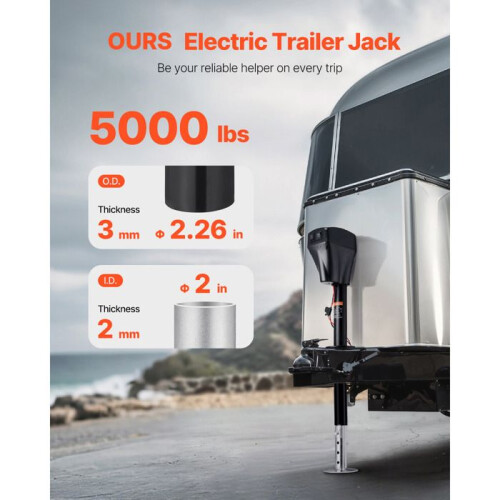 Macaco de reboque elétrico - DUOKU - EJ5021B - 2 267 kg - Elevação 255–860 mm - 12 V 2