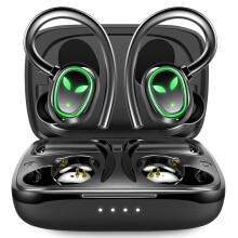 Auricolari con tecnologia Bluetooth, auricolari wireless con bassi profondi e controllo touch, cuffie sportive con ganci auricolari e cancellazione