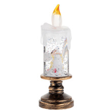 Christmas Snow Globe Lamp Dynamic Snow Effect LED Lights-Black