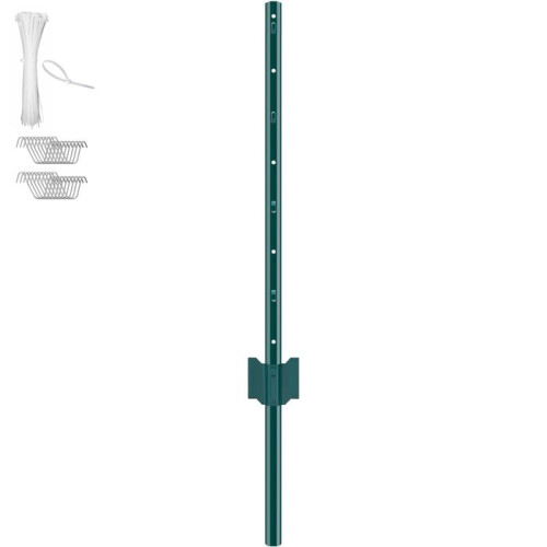 Postes de Cerca - DUOKU - 3 Pés - Aço Carbono - Pacote de 10 - Cor Verde