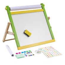 Cavalete de Arte de Mesa - DUOKU - AC7813A - Quadro Branco Magnético - Madeira Natural - 3 em 1