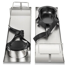 Rodilleras de Concreto-Duoku-75 x 20 cm-Planchas para Rodillas de Acero Inoxidable-Presor de Concreto-Par de Presores Móviles