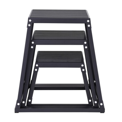 Caixa de Pliometria - DUOKU - 12/18/24 Polegadas - Antiderrapante - Capacidade 227 kg - Preto
