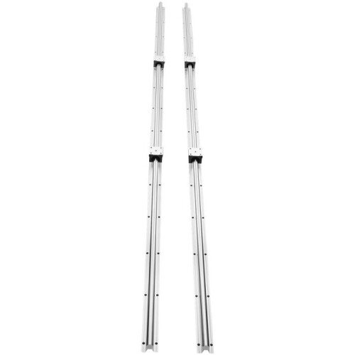 Set di guide lineari - DUOKU - SBR16-C 2000L - 2x guide 2000 mm - 4x blocchi SBR16UU - Acciaio/Alluminio