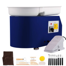 Torno de Alfarero 11"-Duoku-Rueda de Cerámica 0-300 rpm-Máquina de Moldeo de Velocidad Ajustable-350 W-con Herramientas de Escultura
