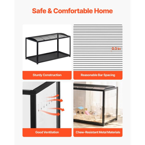 Gaiola para Hamster-Duoku-Visão Transparente a 360-Espaçosa 37,8 x 18,5 x 21,7 Polegadas-Gaiola Ventilada para Pequenos Animais 2