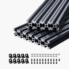Perfilería de Extrusión de Aluminio 2020-Duoku-Lote de 10-Riel Lineal Anodizado Normativa Europea con Ranura en T de 1200 mm