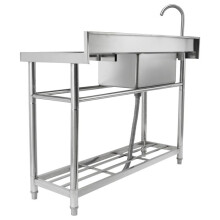 Pia Utilitária - DUOKU - 1 Compartimento - Aço Inoxidável - 39,4 x 19,1 x 37,4 po - Cinza