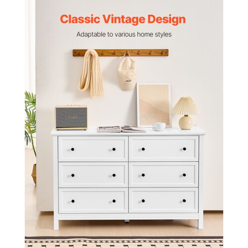 Commode - DUOKU - IVY-VVR-007 - 6 Tiroirs - Bois - Design Rétro Minimaliste 2