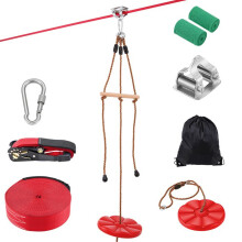 Zipline Kit - DUOKU - 65 ft - Capaciteit 500 lb - Snelle Installatie - Voor Kinderen en Volwassenen