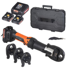 Kit de Ferramentas de Prensa e Bateria-Duoku-Ferramenta de Crimpagem para Tubos Elétricos-com Mandíbulas V15, V22, V28-Bolsa de Transporte