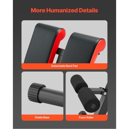 Banc de Musculation - DUOKU - 150 kg - Réglable et Pliable - Noir et Rouge - Multi-positions 1