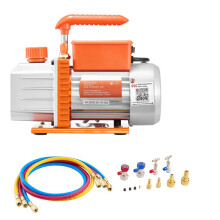 Kit Pompe à Vide et Manomètre-Duoku-4,5 CFM 127 L/min-Pompe à Vide à Palettes Rotatives 1 Étage avec Sac de Transport