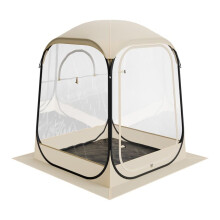Tenda de Esporte Transparente 127 x 127 cm-Duoku-Abri Pop-up Individual com Tapete de Chão e Cobertura Superior-para Eventos