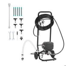 Pulverizador de Tinta Sem Ar em Pé-Duoku-Sistema de Pulverização 650 W, 3000 PSI, com Carrinho, Escova, Mangueira