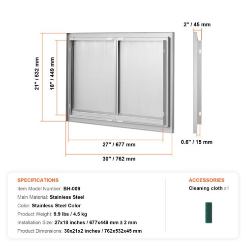 Zugangstür - DUOKU - BH-009 - Edelstahl - Doppeltür - Einbau 1