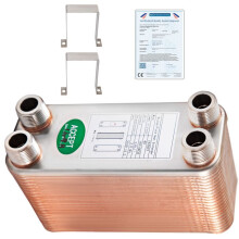 Intercambiador de Calor-Duoku- puertos 3/4" MNPT-Intercambiador de Calor Soldado en Acero Inoxidable 316L-Enfriador de Placas