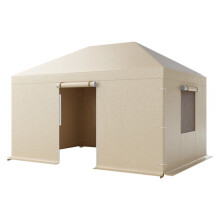 Capa de Gazebo inverno 3,1x4,4 m-Duoku-Cobertura para Telhado Rígido Todas as Estações-com Paredes Laterais-Fabricada em Material PE