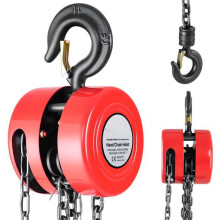 Manueller Kettenzug-Duoku-Gewicht von 1 T-Hubhöhe 2,44 m-Robuster Haken-Kette G70 und mechanische Sicherheitsbremse-Rot