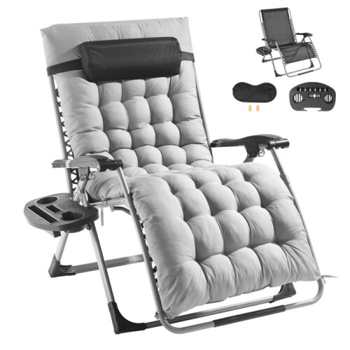 Chaise Zero Gravity - DUOKU - HQB-FAN004 - Grise - Réglable - Supporte 226 kg