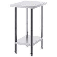 Table de Travail Cuisine Acier Inoxydable-Duoku-Table de Préparation-610 x 457 x 864 mm-avec 3 Niveaux de Hauteur Réglables