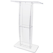 Acryl Podium-Duoku-47" Hoog-Transparante Steun- met Grote Leesoppervlak en Opslagplank.