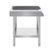 Table de Travail Cuisine Acier Inoxydable-Duoku-Table de Préparation-610 x 610 x 660 mm-avec Dosseret à 3 Côtés-Hauteur Réglable