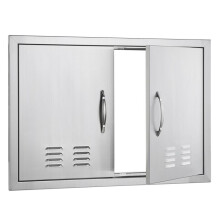 Puerta de acceso doble - DUOKU - 762 x 533 mm - Acero inoxidable - Manijas - Ventilaciones