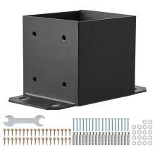 Suportes de Base de Poteau - DUOKU - QBLZ-6in-4 - Aço carbono - Lote de 4 - Preto