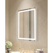 Miroir Salle de Bain - DUOKU - 50 x 70 cm - Éclairé LED - Antibuée - 3 Températures de Couleur