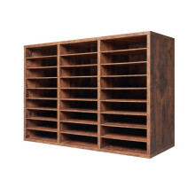 Bureau Organizer - DUOKU - HZFC008 - 27 Compartimenten - Donkerbruin Hout - Binnen